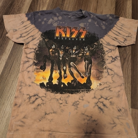 Kiss Distressed Tyedye T Size S - Picture 1 of 3